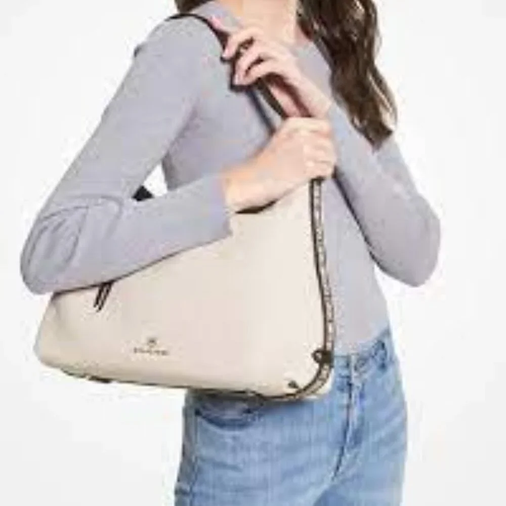 SALE! ✅ Michael Kors MAEVE Large Hobo Bag Natural / Black⭐ NWT - Picture 5 of 12